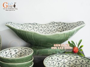 Bộ đồ ăn đồng xanh vẽ Bèo nhí, 13 chi tiết