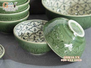 Bộ đồ ăn đồng xanh vẽ Bèo nhí, 13 chi tiết