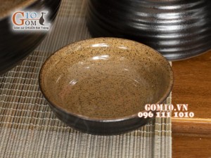 Bộ đồ ăn gốm vàng Bát Tràng, 11 chi tiết