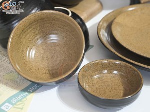 Bộ đồ ăn gốm vàng cao cấp Bát Tràng, 13 chi tiết