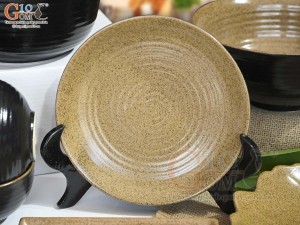 Bộ đồ ăn gốm vàng cao cấp Bát Tràng, 14 chi tiết