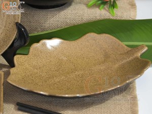 Bộ đồ ăn gốm vàng cao cấp Bát Tràng, 14 chi tiết