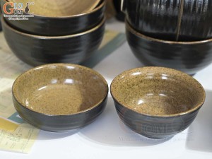 Bộ đồ ăn gốm vàng cao cấp Bát Tràng, 14 chi tiết