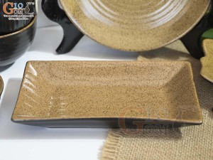 Bộ đồ ăn gốm vàng cao cấp Bát Tràng, 14 chi tiết