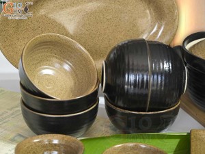 Bộ đồ ăn gốm vàng cao cấp Bát Tràng