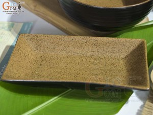 Bộ đồ ăn gốm vàng cao cấp Bát Tràng, 7 chi tiết