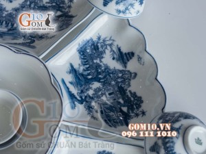 Bộ đồ ăn hoa mặt trời họa tiết cảnh Hồ Hoàn Kiếm