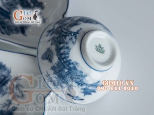 Bộ đồ ăn hoa mặt trời họa tiết cảnh Hồ Hoàn Kiếm