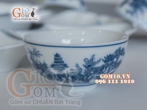 Bộ đồ ăn hoa mặt trời họa tiết cảnh Hồ Hoàn Kiếm