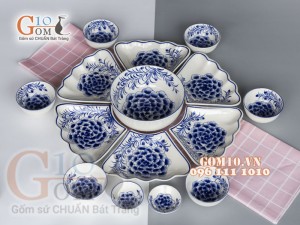 Bộ đồ ăn Hoa Mặt Trời vẽ hoa Tú Cầu