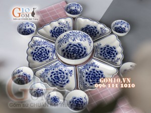Bộ đồ ăn Hoa Mặt Trời vẽ hoa Tú Cầu