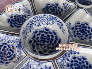 Bộ đồ ăn Hoa Mặt Trời vẽ hoa Tú Cầu