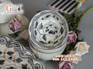 Bộ đồ ăn Hoa Mặt Trời vẽ Lá sun tràm