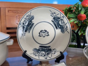 Bộ đồ ăn men bóng họa tiết Sen, 14 chi tiết