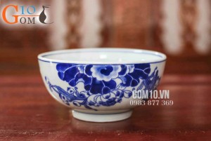 Bộ đồ ăn men cổ họa tiết hoa Sen