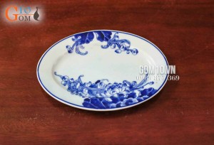 Bộ đồ ăn men cổ họa tiết hoa Sen