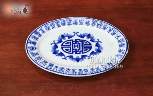 Bộ đồ ăn men cổ họa tiết Trăm Chữ Thọ