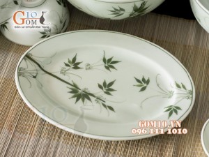 Bộ đồ ăn men cổ họa tiết vẽ Tre xanh