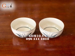 Bộ đồ ăn men cổ, vẽ chuồn chuồn lá khoai