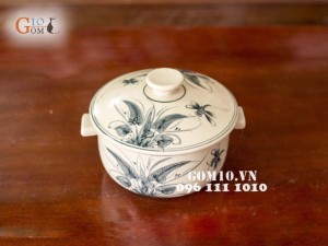 Bộ đồ ăn men cổ, vẽ chuồn chuồn lá khoai