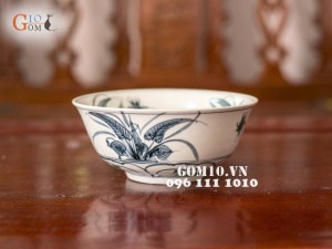 Bộ đồ ăn men cổ, vẽ chuồn chuồn lá khoai