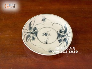 Bộ đồ ăn men cổ, vẽ chuồn chuồn lá khoai