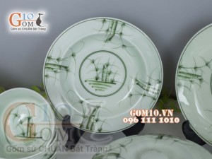 Bộ đồ ăn men cổ vẽ Cỏ Xanh