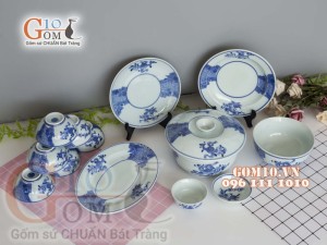 Bộ đồ ăn men cổ vẽ Phượng hóa, đầy đủ