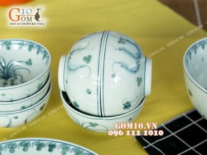 Bộ đồ ăn men cổ vẽ Song Ngư