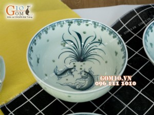 Bộ đồ ăn men cổ vẽ Song Ngư