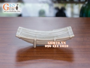 Bộ đồ ăn men gốm chỉ trắng