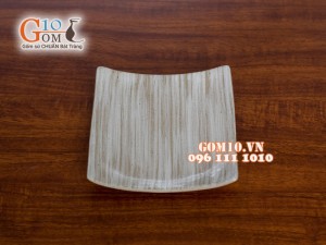 Bộ đồ ăn men gốm chỉ trắng