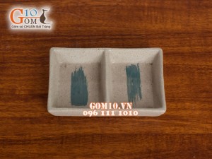 Bộ đồ ăn men gốm chỉ xanh