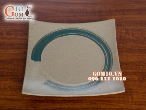 Bộ đồ ăn men gốm chỉ xanh