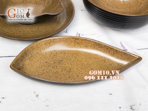 Bộ đồ ăn men gốm vàng, 25 chi tiết