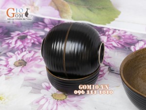 Bộ đồ ăn men gốm vàng, 14 chi tiết