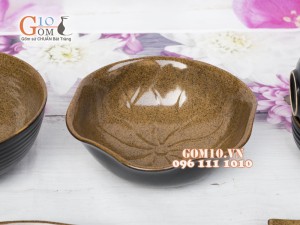 Bộ đồ ăn men gốm vàng, 14 chi tiết