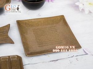 Bộ đồ ăn men gốm vàng, 14 chi tiết