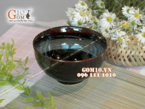 Bộ đồ ăn men hỏa biến gấm quẹt màu mật ong, 13 món