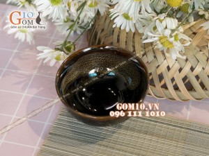 Bộ đồ ăn men hỏa biến gấm quẹt màu mật ong, 13 món