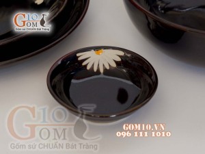 Bộ đồ ăn men hỏa biến khắc Cúc Họa Mi 002