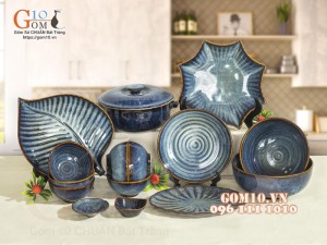 Bộ đồ ăn men hỏa biến thiên hà, 15 chi tiết