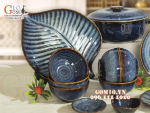 Bộ đồ ăn men hỏa biến thiên hà, 15 chi tiết