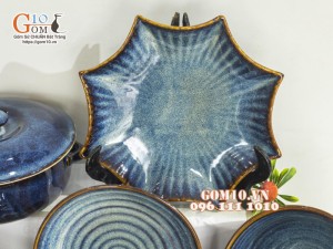 Bộ đồ ăn men hỏa biến thiên hà, 15 chi tiết