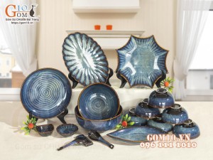 Bộ đồ ăn men hỏa biến thiên hà, 17 chi tiết