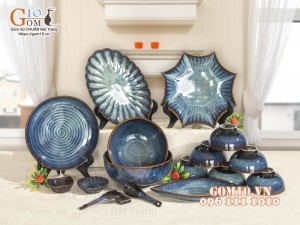 Bộ đồ ăn men hỏa biến thiên hà, 17 chi tiết