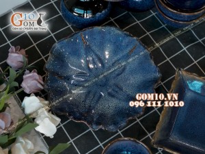 Bộ đồ ăn men hỏa biến xanh đá 001