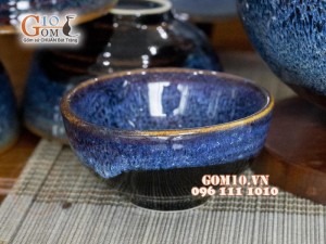 Bộ đồ ăn men hỏa biến xanh đá, 11 chi tiết