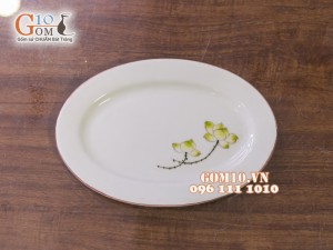 Bộ đồ ăn men kem hoa sen Vàng