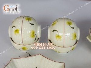 Bộ đồ ăn men kem vẽ Bồ Công Anh